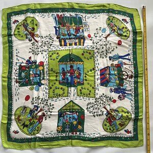 VINTAGE Gay Paris Christiane EARL BERNARD Square Silk Scarf 26" x 26"